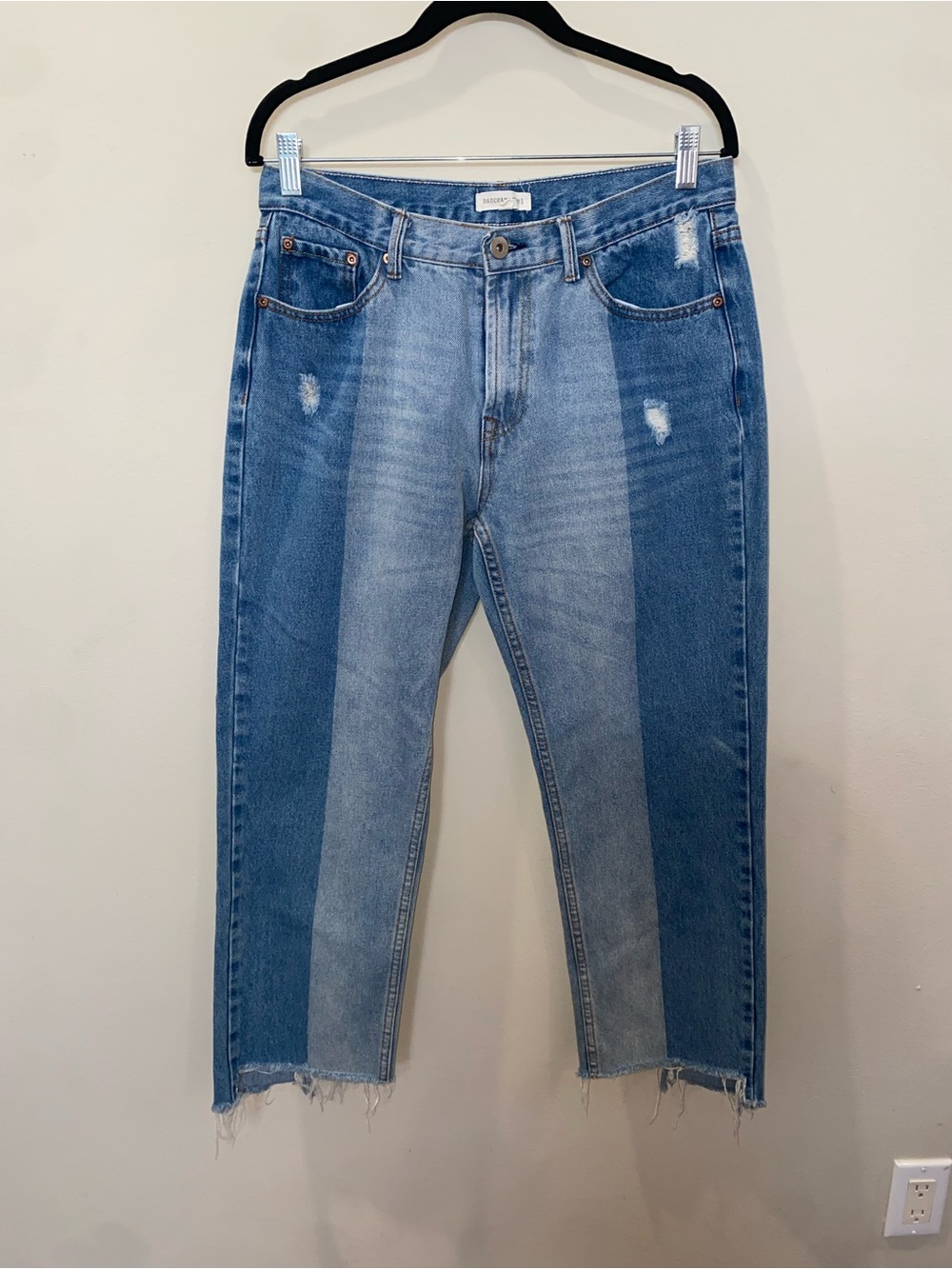 Dance & Marvel Two-Tone Cropped Blue Jeans